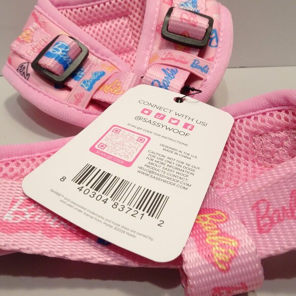 Sassy Woof Barbie Pink Adjustable Breathable Dog Harness Size XS NEW - Picture 4 of 4